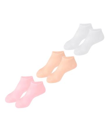 PLAFOPE 3 Pairs Gel Socks Dry Feet Socks Feet Moisturizer Socks Lotion Socks Reusable Moisturizing Socks Womans Socks Foot Foot Care Socks Heel Protectors for Spa Socks Sebs