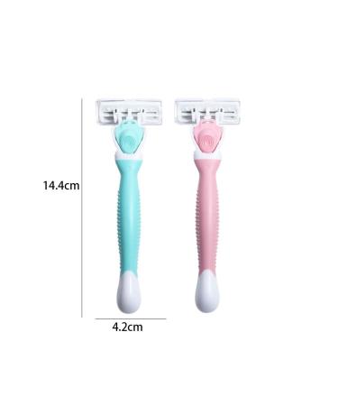 Vctitil Hair Removal Razor Holder - 1 Piece with 4 Stainless Steel Blades Anti-Slip Handle Manual Forearm Hair Trim - Green - Buy Online on SooperMarket.com