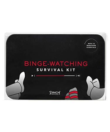 Pinch Provisions Binge - Watching Survival Kit for Friends, Family & Peers, Includes 18 Must-Have Emergency Essential Items for an at-Home Spa Day, Fun Portable Box Kit, Ideal Gift
