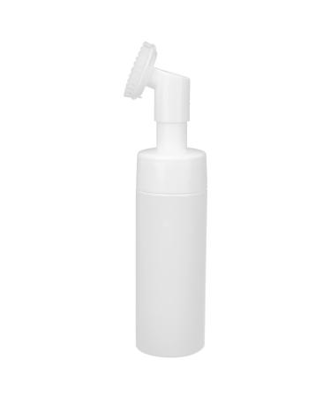 Foaming Bottle with Brush Prevent Leakage Facial Cleanser Foaming Bottle Spiral Bottle Mouth Silicone Brush Head Fastening Pump Head for Cleanser Bottling(#1)