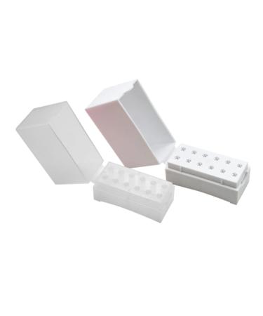 2pcs grinding head storage box nail storage organizer nail drill bits organizer nail drill bits holder nail bit nail art tools drill bit holder white plastic Storage rack manicure 8x7.2cm White