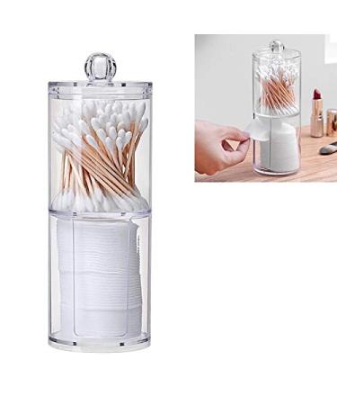 Beauty Transparent Round Plastic Cosmetic Box Cotton Swab Cotton Pads Combined Storage Box Makeup Accessories