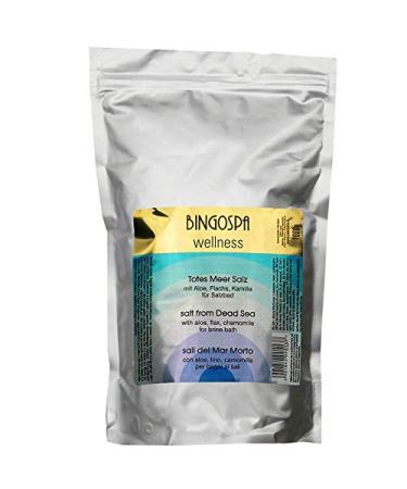 Bathing salt from the dead sea with aloe flax and chamomile extract for skin infection psoriasis acne stress sweating muscle pain 1000g bingospa