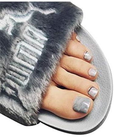 24Pcs Press On Toenails Marble False Toenails Full Cover French Tips Fake Toenails for Women Girls Sticker On Toenails Artificial Feet Nails Pedicure Art - Buy Online on SooperMarket.com