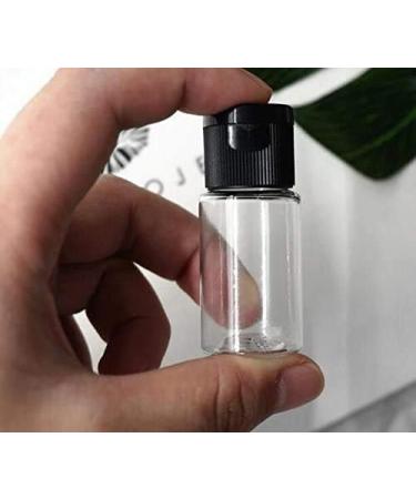 12 x 10ml Empty Plastic Bottles with Flip-Top Lid - Ideal for Softener Water Shower Gel & Emulsion - Black Lid - Buy Online on SooperMarket.com