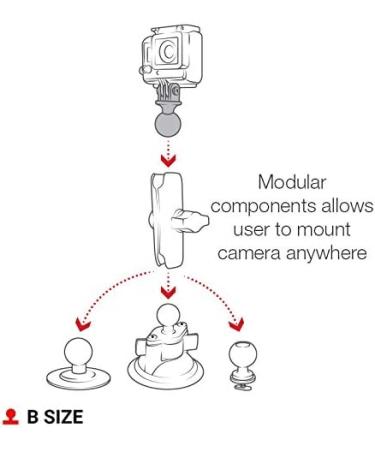 RAM Mounts RAP-B-202U-GOP1 Action Camera Universal Ball Adapter - B Size 1 Ball - Buy Online on SooperMarket.com