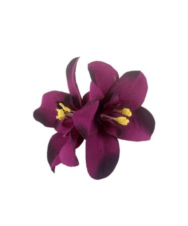 JSGHGDF Fabric Flower Hair Clip for Women Elegant Cloth Flower Side Clip Hair Style Accessories Ponytail Holder Barrettes Purple