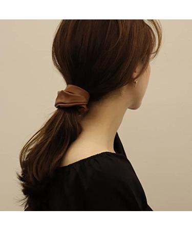 Soft Leather Big Hair Scrunchies for Women - 4 Pcs Ponytail Holders for Thick Hair - Buy Online on SooperMarket.com
