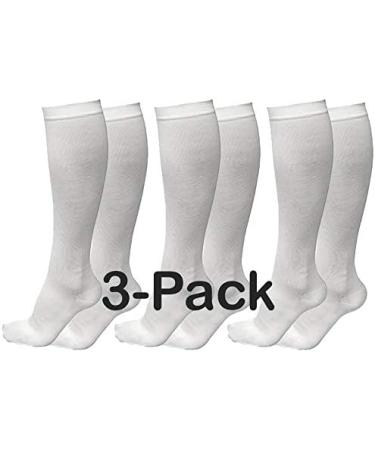 Sodacoda Compression Socks - 3 Pack L/XL White Stockings for Travel Flight Pregnancy & Sports - Buy Online on SooperMarket.com