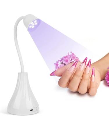 UV Nail Lamp Mini Lotus Hands Light Nail Polish Gel Curing Lamp Rotatable Nail Dryer White LED - Buy Online on SooperMarket.com