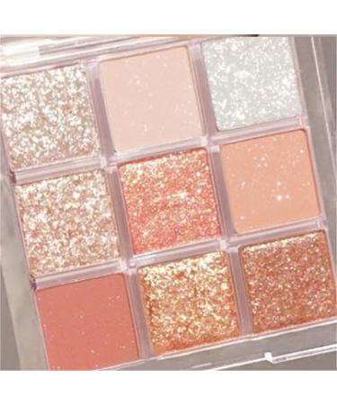 Lovelycat 9 Colors Glitter Eyeshadow Makeup Palette Matte High Pigmented Colorful Creamy Texture Eye Shadow Powder Natural Waterproof Long Lasting Eyeshadow Powder Cosmetics (orange)