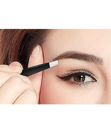 AFTREN Tweezers for facial hair women & men Professional Stainless Steel black color coated precision tweezers Slanted & Pointed Tip eyebrow tweezers for Ingrown Hair tweezers (Black) - Buy Online on SooperMarket.com