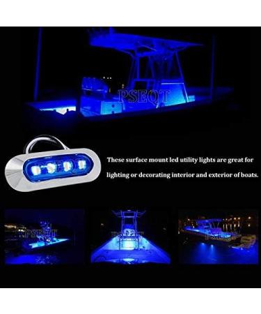 PSEQT 3.8'' Waterproof Boat Marine LED Lights - Blue 6Pcs | Interior Deck Light for Pontoon, Fishing Boat, Kayak, Sailboat | 12V 24V - Buy Online on SooperMarket.com