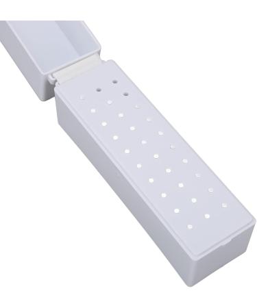 Nail Displayer Organizer Box for Nail Drill Bits Nail Drill Bits Holder Dustproof Professional 30 Holes Nail Drill Tools Container For Home Use Nail Salon White - Buy Online on SooperMarket.com