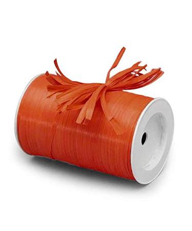 Orange Matte Raffia Ribbon - 1/4 ''x 100 yd - DIY Home Projects - Gift Packaging - Party Decor - Natural Farms