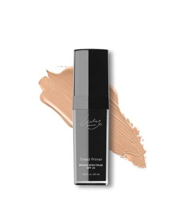 Tinted Face Primer Broad Spectrum SPF 20 - Demi-Matte Finish - Brightens Provides Anti Wrinkle Benefits - and Protects the Skin From Harm UV Rays - Leaving the Complexion Smooth (Medium)