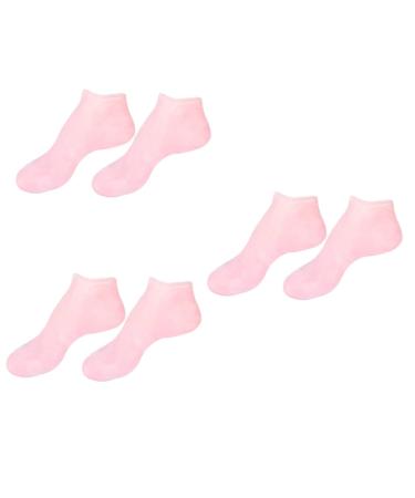 minkissy 3 Pairs Sock Spa Soften Skin Soles Moisturizer Spa Stocking Moisturizing Gel Booties Skin Protect Soles Moisturizing Foot Silicone Gel Foot Skin Sole Pad Sebs Pink Lotion Women's