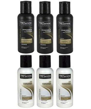 TRESemme Moisture Rich Shampoo & Conditioner  3 Fl. Oz. Travel Size (3 Duo Sets)