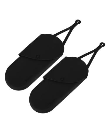Baluue 2pcs Black Storage Pouch Hair Rollers Hair Straightener Organizer 29.50X13.50X2.00CM Black