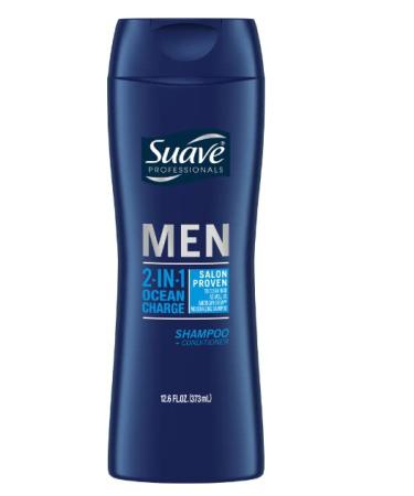 Suave Men 2 In 1 Shampoo + Conditioner 12.60 oz (2 Pack)
