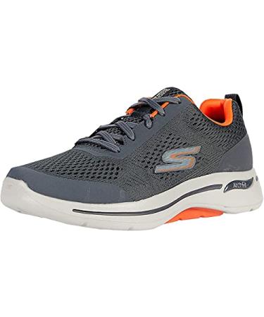 Skechers Men's Gowalk Arch Fit-Athletic Workout Walking Shoe with Air Cooled Foam Sneaker 12 Charcoal/Orange