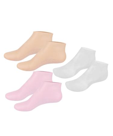 Healeved 3 Pairs Moisturizing Socks Non Socks Spa Socks Foot Socks Moisturizing Overnight Moisturizer Socks Foot Care Gel Socks for Dry Cracked Feet Women Foot Mask Sole of Foot Lotion Sebs