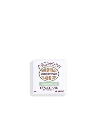 L'OCCITANE Almond Delicious Soap Bar 50g | Vegan & 99% Readily Biodegradable | Luxury & Sustainable Beauty Body Care for All Skin Tyoes