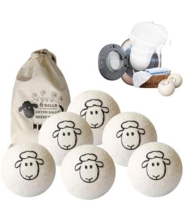 Wool Dryer Balls 6PCS Anti Static Tumble Dryer Balls Reusable Natural Fabric Softener for Laundry Wool Balls for Tumble Dryer Wool Dryer Balls to Reduce Drying Time Wrinkles and Static - Buy Online on SooperMarket.com