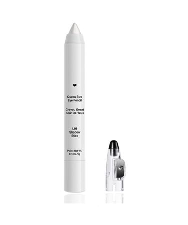White Glitter Eyeshadow Stick Shimmer Durable Highlighter Eyeshadow Pencil Highly Pigmented Metallic Long Wear Waterproof Cream Eye Brightener Stick Eye Shadow Eyeliner Crayon Makeup Pen