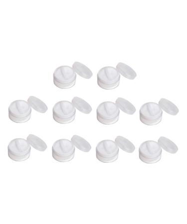 BELLIFFY 10 Pcs Transparent Powder Box Foundation Powder Case Loose Powder Holder Moisturizer Plastic White