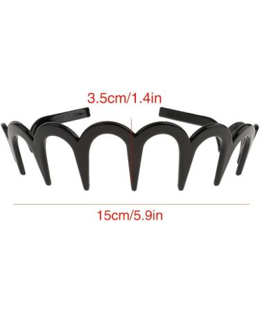 1PC Unisex Wavy Headband Black Hair Band Spring Wavy Metal Hair Band with Long Teeth Hairhoop Sports Headband Headwear Accessories Black 1pc - Buy Online on SooperMarket.com