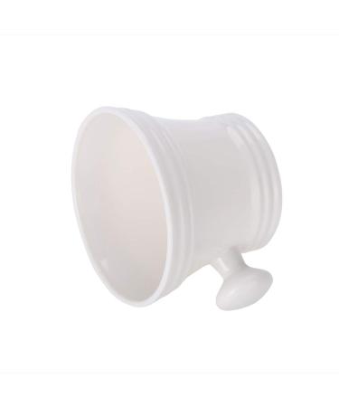 Men's Shaving Bowl - Foaming Plastic Soap Shell in White | Premium Shaving Accessories for a Smooth Shave - Buy Online on SooperMarket.com