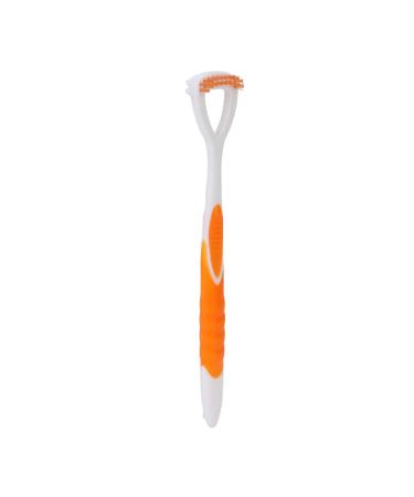 Tongue Scraper 2 Colors Flexible Rotating Tongue Brush for Cleaning Oral Health (Orange)