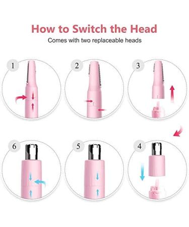 Nasal Hair Trimmer for Women | 2-in-1 Touch Beauty Eyebrow & Nose Hair Cutter AG-1458A (Pink) Painless Precision Remover for Ears & Face - Buy Online on SooperMarket.com