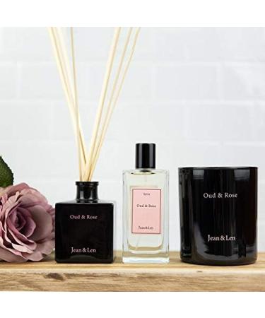 Jean & Len Oud & Rose Fragrance Candle - 230g | Luxurious Aromatherapy Pleasant Resin & Velvety Rose Scent | International Shipping Available - Buy Online on SooperMarket.com