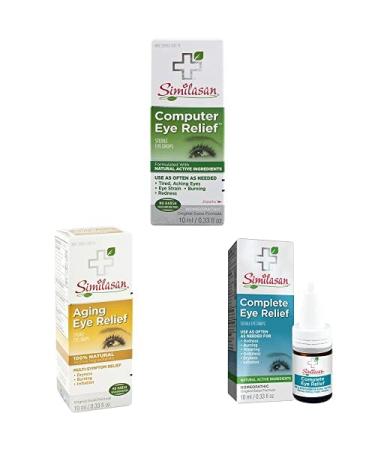 Similasan's Best Sellers Trio Set: Computer Eye Relief Eye Drops + Aging Eye Relief Eye Drops + Dry Eye Relief Eye