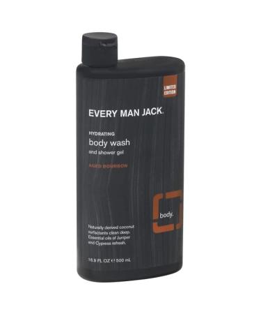 Every Man Jack Body Wash and Shower Gel Hydrating Aged Bourbon 16.9 Ounce