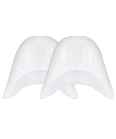 FOMIYES Womens High Heel Shoes Silica Ballet Toe Protector Silicone Pointed Dance Shoe Pads High Heels Toe Protector with Breathable Holes for Women Girl 1 Pair (White) Ladies Pumps