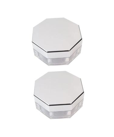 PACKOVE 2 Sets Octagonal Loose Powder Box Loose Powder Containers Makeup Case Cosmetic Rack Portable
