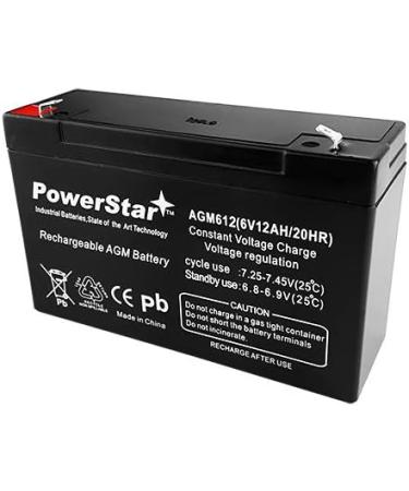 Buy PowerStar 6 Volt Rechargeable Battery (2-Pack) - Replaces LC-R0612P ML12-6F2 PS-6100 D5778 UB6120 F2/F1-12AH for International Shipping - Buy Online on SooperMarket.com