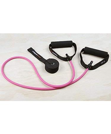RitFit Single Resistance Exercise Band with Comfortable Handles - Rose Pink (10-15lbs) | Ideal for Physical Therapy & Strength Training - Buy Online on SooperMarket.com