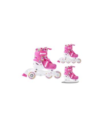 Smj Hearts Children Girls Set 3in1 Inliner/Rollschuhe/Sleit Shoes adjustable |ABEC5 Inline Skates |Revary to ice skating shoes S (30-33)