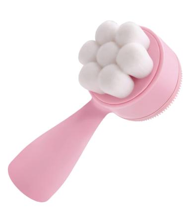 Beavorty Double Sided Facial Cleansing Brush face wash Brush face exfoliator Brush Skin Care Products for Teen Girls Skin Care for Teen Girls Handheld Fiber Wool Massage Brush 3D