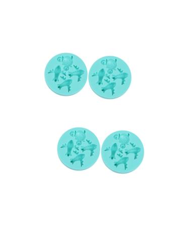 PRETYZOOM 4 Pcs Chocolate Silicone Molds Lasagna Dishes Cookie Mold Baking Mold Cake Mold Fudge Baking Tools 7.5X7.5CMx2pcs Greenx2pcs