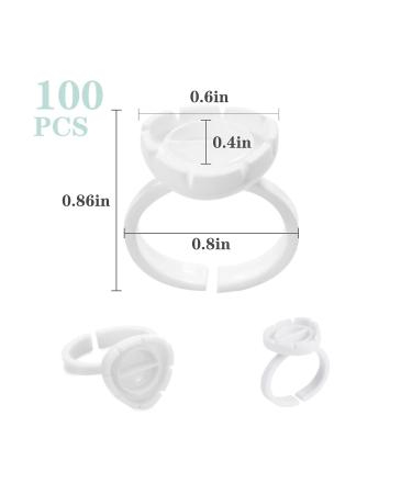 Limko Glue Rings 100PCS Cute Triangle White Glue Cups for Lash Extensions - Makeup Cup for Eyelash Glue Holder - High-Quality Supplies - Buy Online on SooperMarket.com