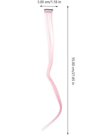10pc Straight Hair Extensions Ponytail Wigs High Temperature Fiber Clip Hairpiece Women Girls Party Highlights Pink - Buy Online on SooperMarket.com