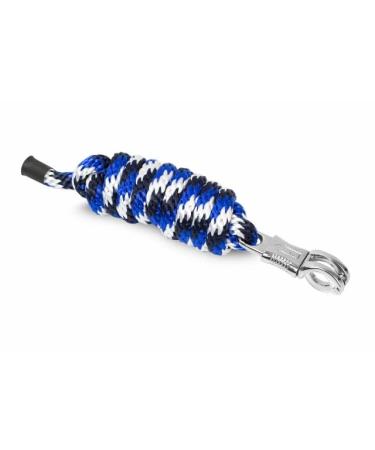 Connection trick for horses and ponies start hard pp rope 2m with classic carabiner hook and panic (royal blue/marine/white panic) royal blue/marine/white panic hooks