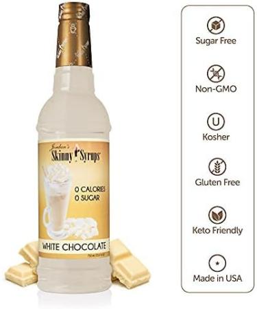 Jordan's Skinny Syrups Mixes Sugar Free White Chocolate Syrup | Zero Calories Zero Sugar Zero Carbs | For Coffee Tea Lattes | 1 Bottle (750 mL) - Buy Online on SooperMarket.com