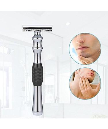 Classic Double Edge Metal Razor for Men - Black Shaving Razor for Beard Grooming | International Shipping Available - Buy Online on SooperMarket.com