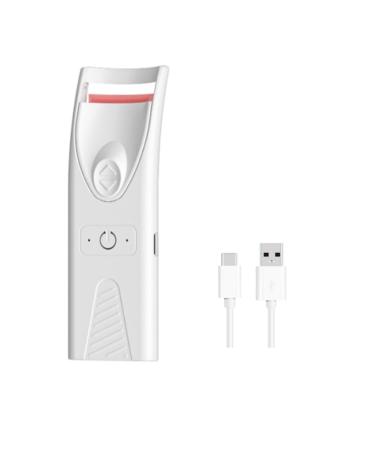 MRNHA White YJ02 Eyelashes Curls Portable Small Electric Heated Eyelash Curler Long Lasting Electric Heated Comb Makeup Tool